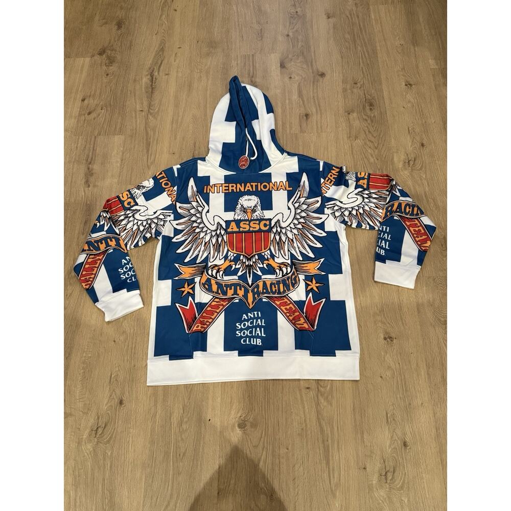 New With Tags Anti Social Social Club Overanxious Pullover Hoodie XLWhite/Blue
